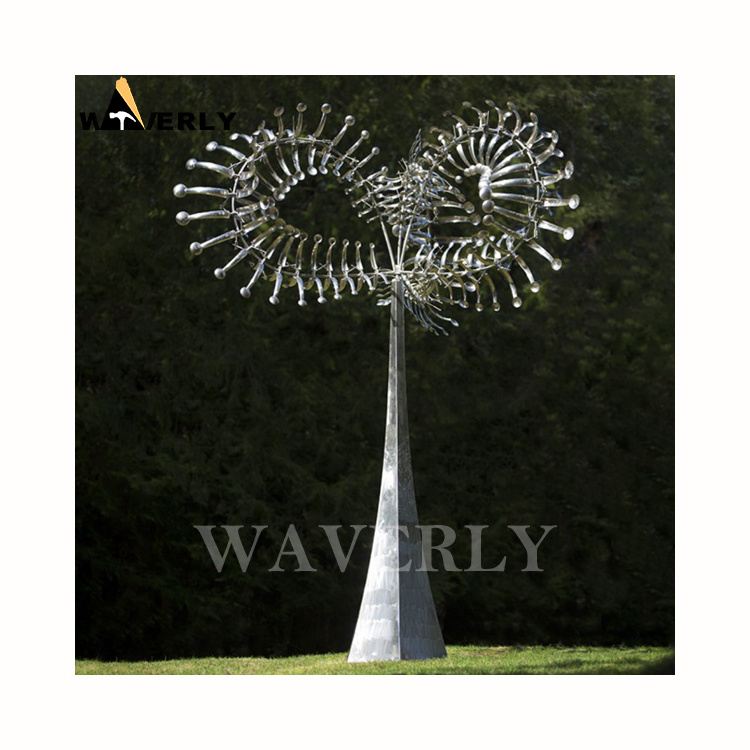 Outdoor Decorative Large Metal Art Energy Wind Sculpture Modern Stainless Steel Kinetic Wind Sculpture Tall