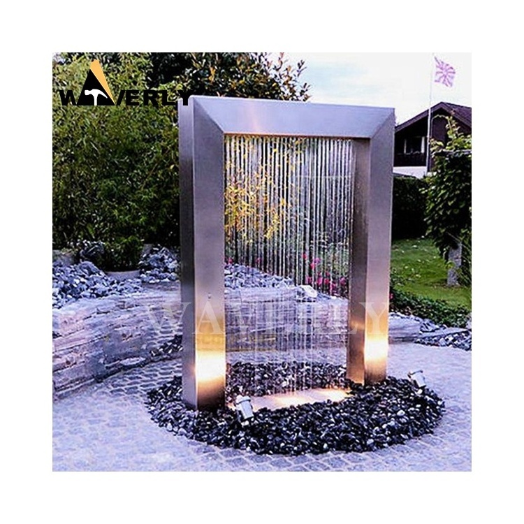 Gardens Waterfall Fountain Thin Linear Rain Curtain Water Fall Water Corten Steel Rain Curtain Fountain