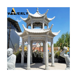 Garden Decorative Stone Gazebo Modernos Para Exterior Large Double Layer Granite Marble Style Chinese Gazebo Octagon Gazebo