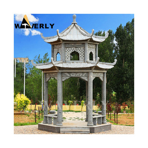 Customized Gazebo Exterieur Luxe Garden Backyard Decorative Granite Marble Stone Chinese Style Gazebo Outdoor Octagon Gazebo