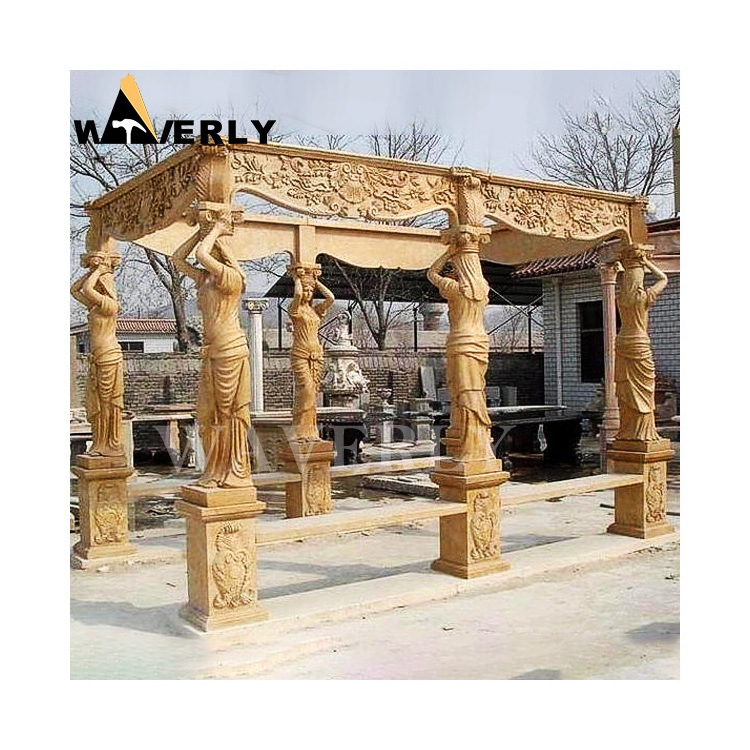 Customized Gazebo Exterieur Luxe Garden Backyard Decorative Granite Marble Stone Chinese Style Gazebo Outdoor Octagon Gazebo