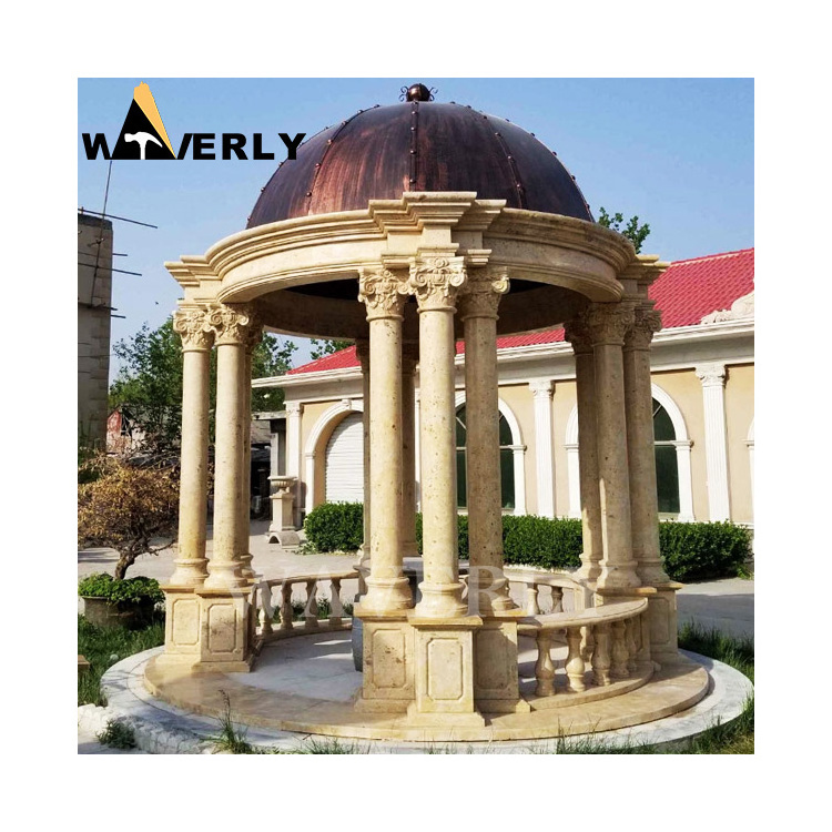 Customized Gazebo Exterieur Luxe Garden Backyard Decorative Granite Marble Stone Chinese Style Gazebo Outdoor Octagon Gazebo