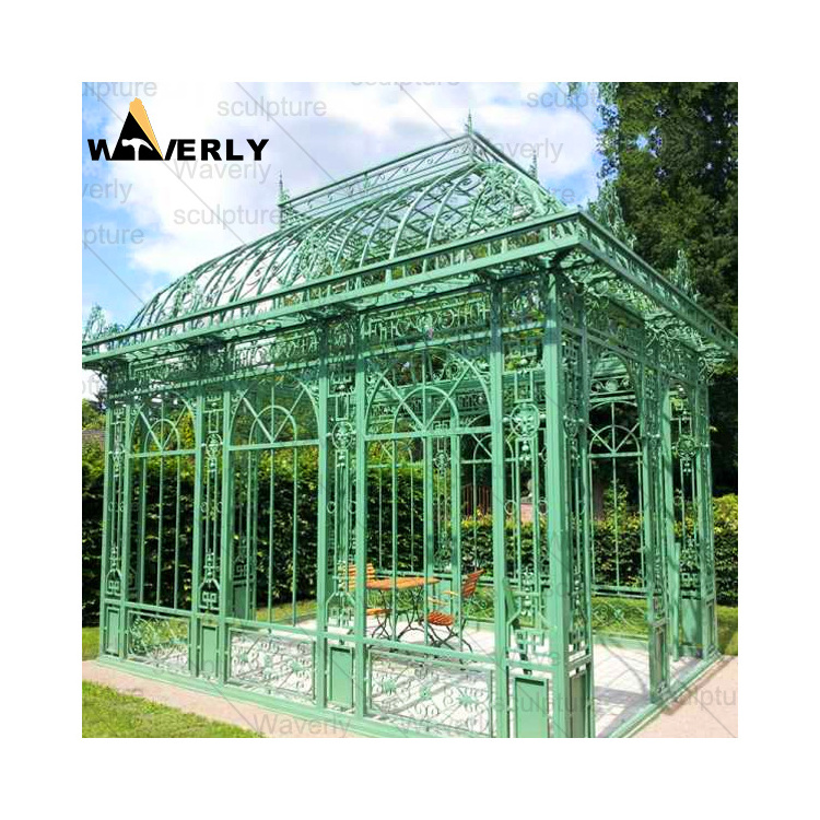 Outdoor Garden Decorative Antique Metal Gazebos Victorian Wrought Iron Gazebo Designs With Wrought Iron dome