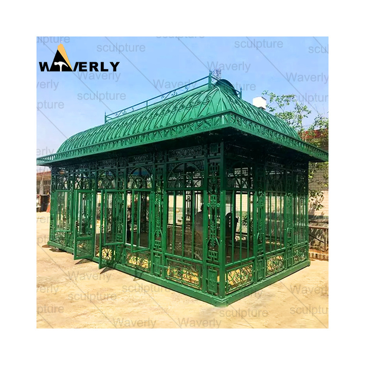 Outdoor Garden Decorative Antique Metal Gazebos Victorian Wrought Iron Gazebo Designs With Wrought Iron dome