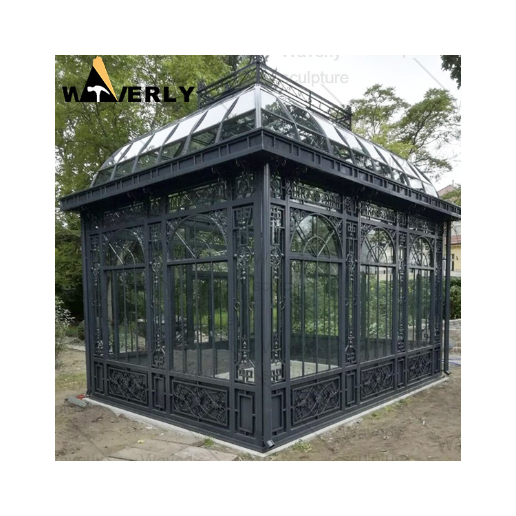 Outdoor Garden Wedding Decoration Luxury French Style Metal Garden Pergola Frame Designs Pavilion Cast / Wrougt Iron Gazebo