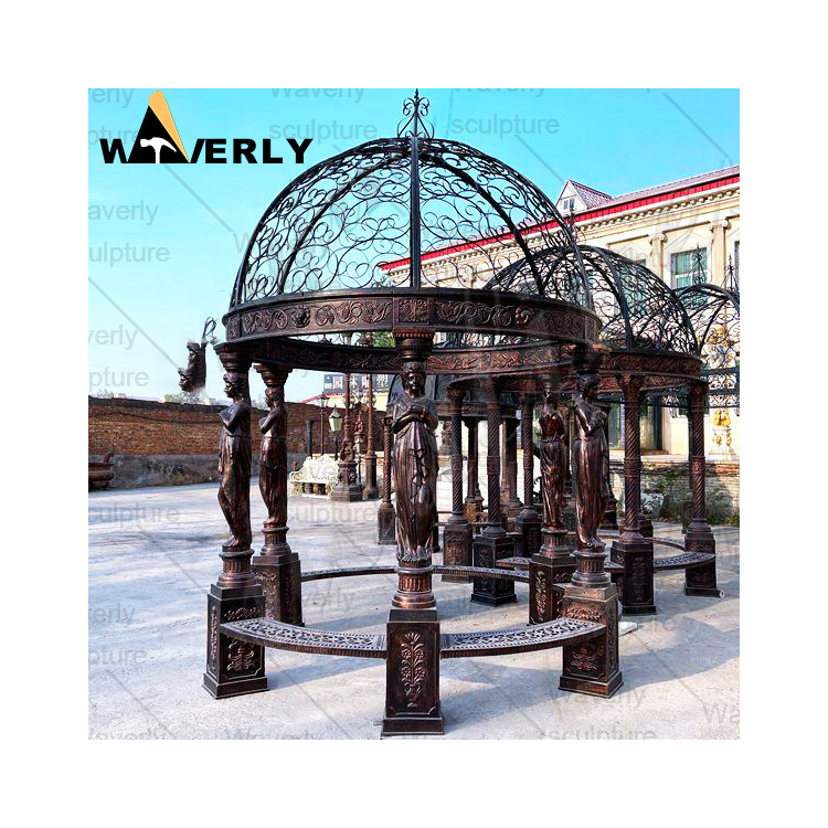 Out Door Outdoor Gazebo Waterproof Decoration Antique Metal Gazebo Pergola Weights Farmhouse Cast Iron Gazebo