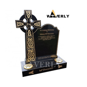 Custom Granite Tombstone Headstone Cross Design Black Granite Celtic Cross Cemetery Headstone Celtic Cross Headstones