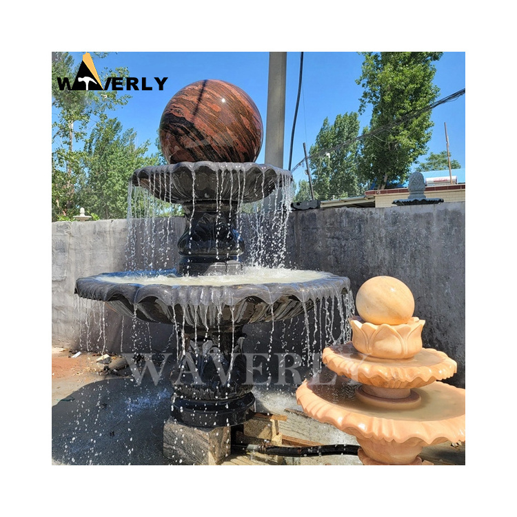 Outdoor Garden Granite Spheres Water Features Fountain Decorative Water Fountain Rolling Stone Globe StoneFountain