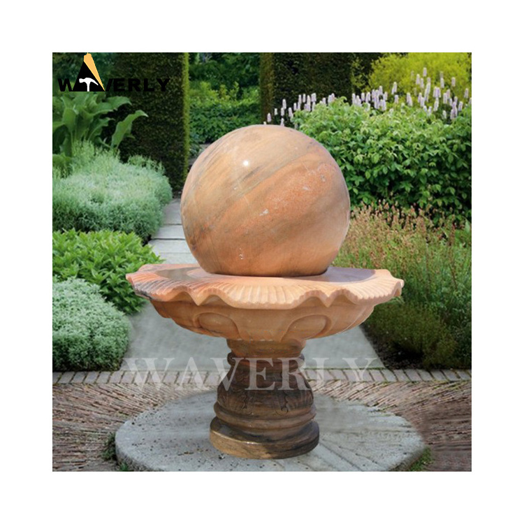 Outdoor Garden Granite Spheres Water Features Fountain Decorative Water Fountain Rolling Stone Globe StoneFountain