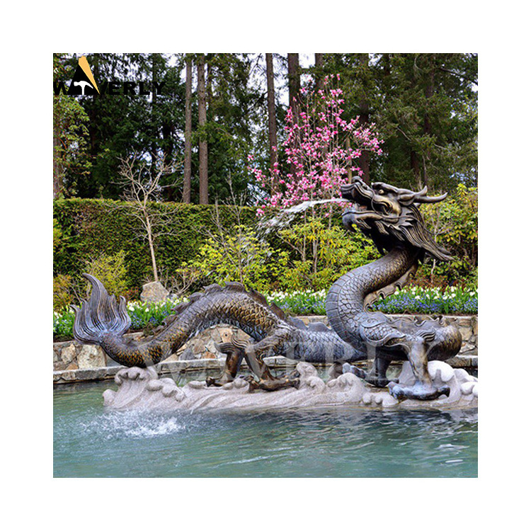 Feng Shui Water Fountain Chinese Bronze Dragon Sculpture Water Fountain