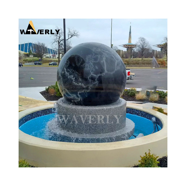 Outdoor Garden Granite Spheres Water Features Fountain Decorative Water Fountain Rolling Stone Globe StoneFountain