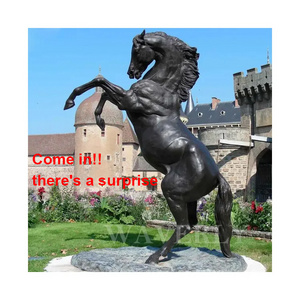 Outdoor Garden Decorative Big Large Life Size Antique Brass Copper Bronze Arabian Jumping Horse Sculpture Horses Statues