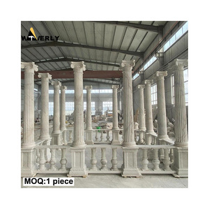 Wholesale Outdoor Modern Decorative Round Marble Granite Stone Columns Pillar Large Pillars Gate Pillar Design For Villa