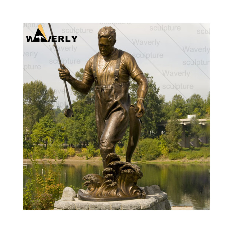 Outdoor Decoration Life Size lifelike Figure Bronze Statue Of A Man At The Wheel Gloucester Fisherman's Memorial