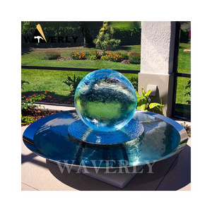 Modern Outdoor Garden Decoration ball water feature fountain Sphere Glass Ball Water Fountain With Stainless Steel