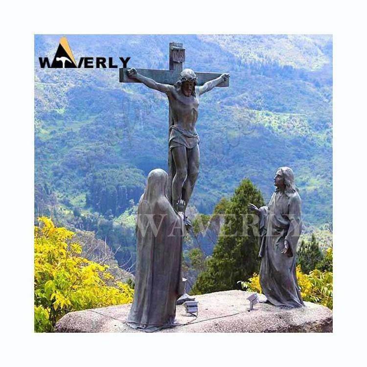 Metal Art Religious Statues Catholic Jesus Crucifix Statue Religious Bronze Statue Jesus Crucified