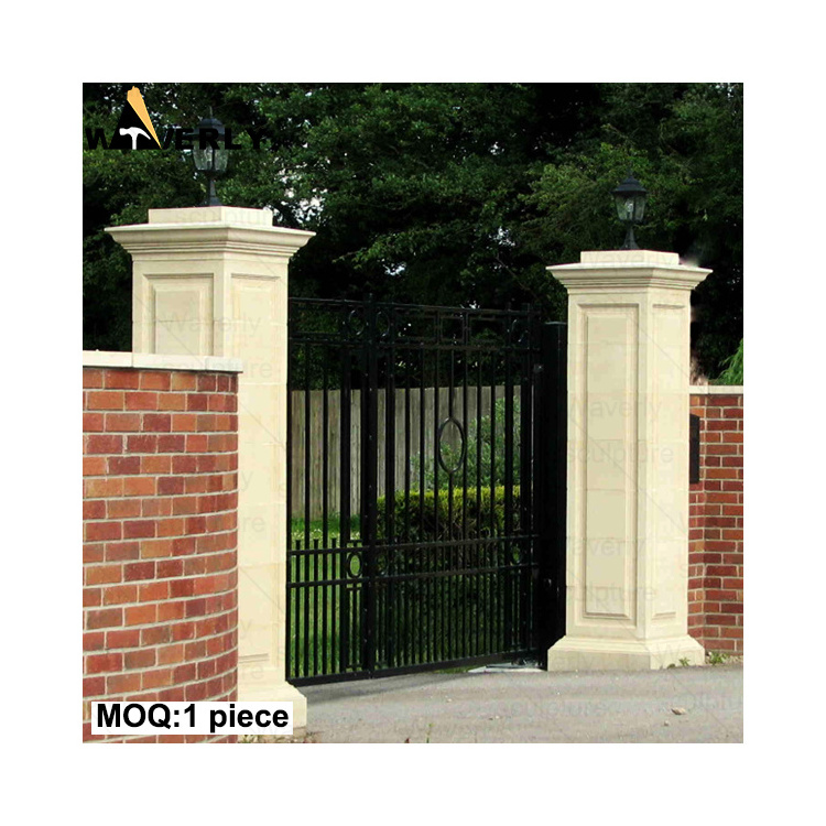 Simple Natural Stone Square Gate Pillar Design Granite Square House Columns House Main Gate Marble Stone Square Columns