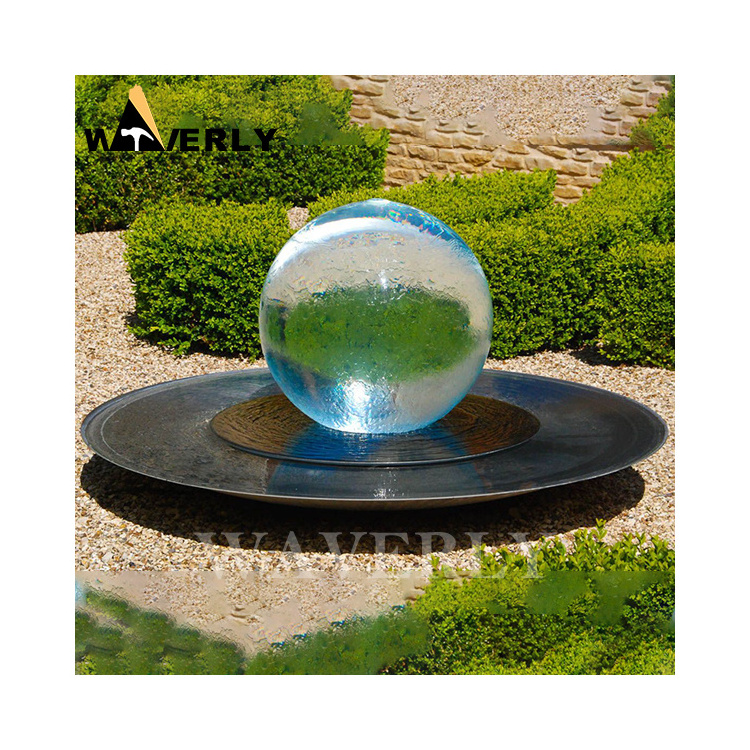 Modern Outdoor Garden Decoration ball water feature fountain Sphere Glass Ball Water Fountain With Stainless Steel