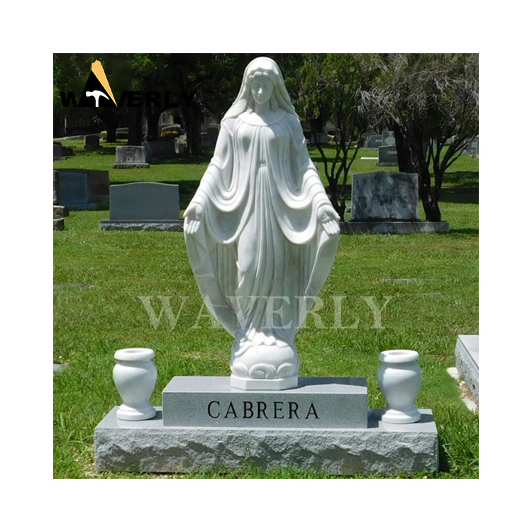 Unique Cemetery Headstones Large luxury Red Granite Marble Virgin Mary Statue Gravestone Tombstone Prices