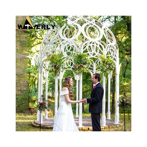 Custom Modern Outdoor Garden Decorative Luxury Metal Wedding Gazebos Pergolas Pavilion White Cast Iron Wrought Iron Gazebos