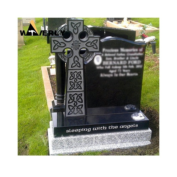 Custom Granite Tombstone Headstone Cross Design Black Granite Celtic Cross Cemetery Headstone Celtic Cross Headstones