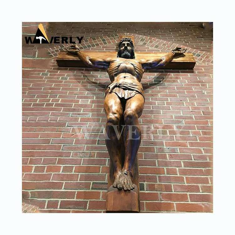 Metal Art Religious Statues Catholic Jesus Crucifix Statue Religious Bronze Statue Jesus Crucified