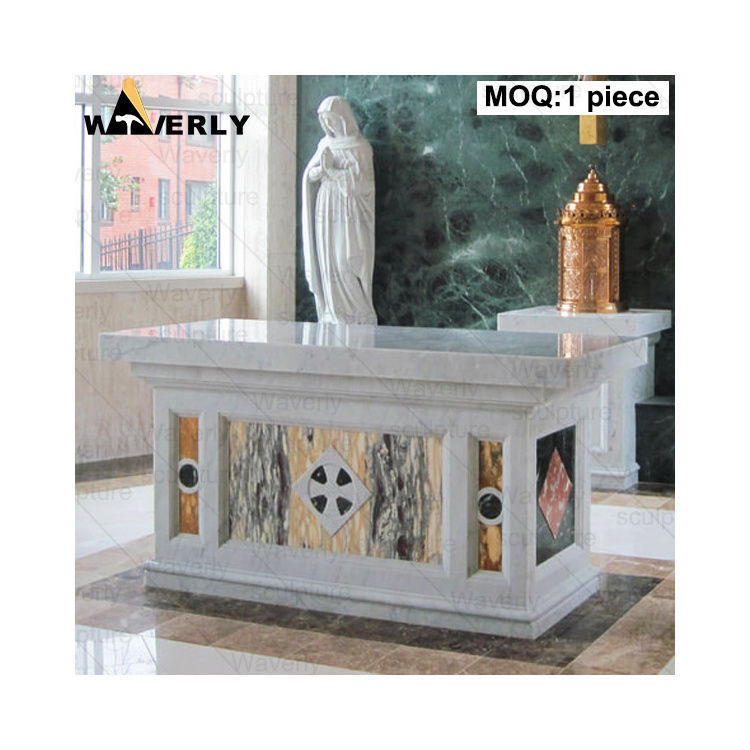 Custom Luxury Hand Carevd Catholic Church Altar Furniture Design Granite Stone Marble Church Altar Table Marble Altars