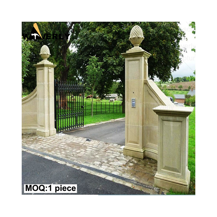 Simple Natural Stone Square Gate Pillar Design Granite Square House Columns House Main Gate Marble Stone Square Columns