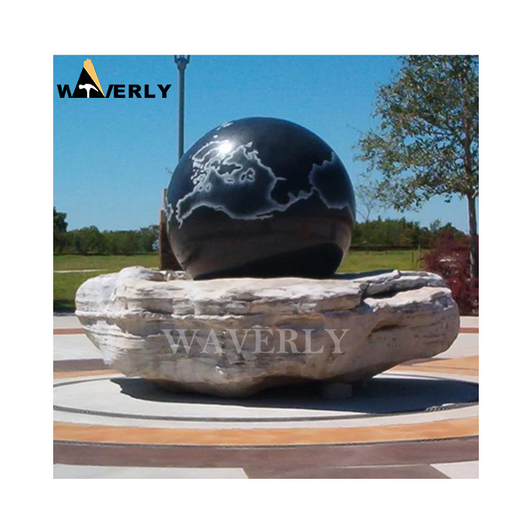 Outdoor Garden Granite Spheres Water Features Fountain Decorative Water Fountain Rolling Stone Globe StoneFountain