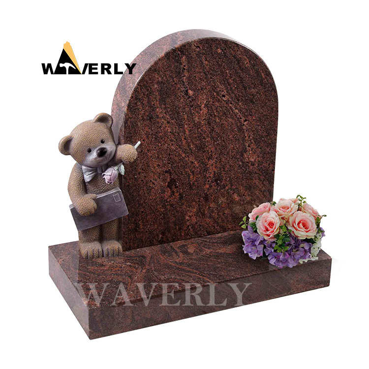 Wholesale High Quality Tomb Stone Monument Rose Red Aurora Granite Headstone Tombstones For Sale