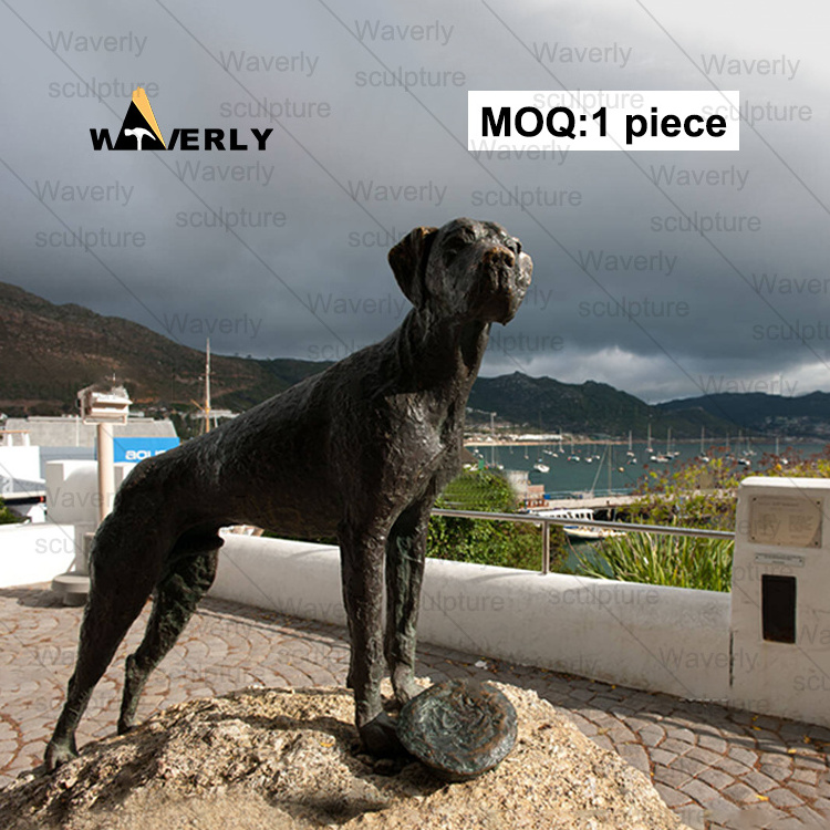 Hotel Outdoor Indoor Animal Black Dog Decorate Statue Handmade Casting  Bronze Cute Great Danes Sculpture  For Sale