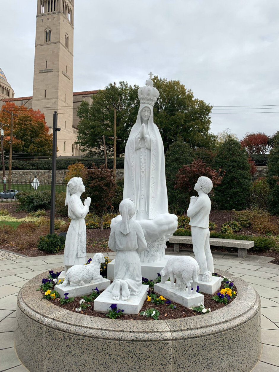 Our Lady Bless Virgin Mary Statues Of Fatima Child Fatima And 3 Children Marble' Statue