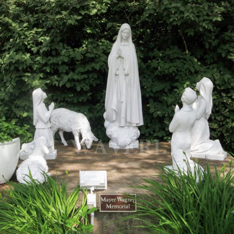 Our Lady Bless Virgin Mary Statues Of Fatima Child Fatima And 3 Children Marble' Statue