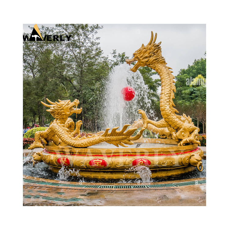 Outdoor Water Fountain Metal Dragon Head Water Fountain Bronze Dragon Water Fountain