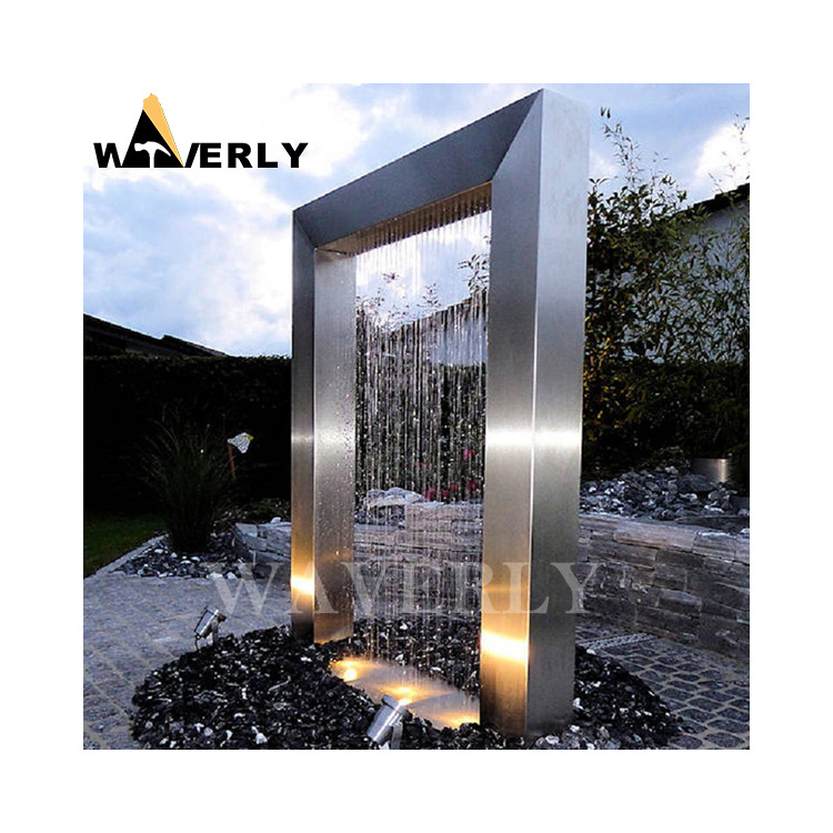 Custom Design Modern Outdoor Garden Stainless Steel Raincurtain Water Fountains Waterfall Corten Rain Curtain Steel Fountain