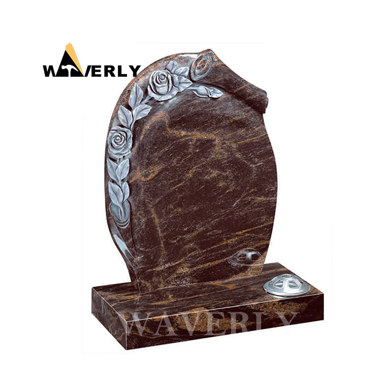 Wholesale High Quality Tomb Stone Monument Rose Red Aurora Granite Headstone Tombstones For Sale