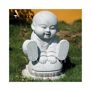 Wholesale Custom Stone Little Monk Religious Sculpture Granite Marble Shaolin Baby Monk Buddha Garden Statue Statues For Sale