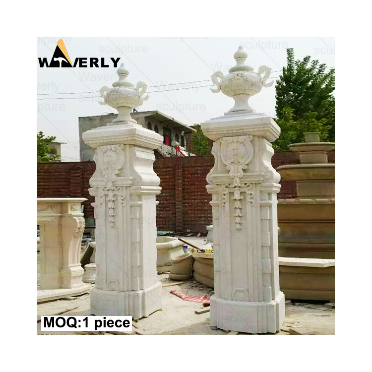 Simple Natural Stone Square Gate Pillar Design Granite Square House Columns House Main Gate Marble Stone Square Columns