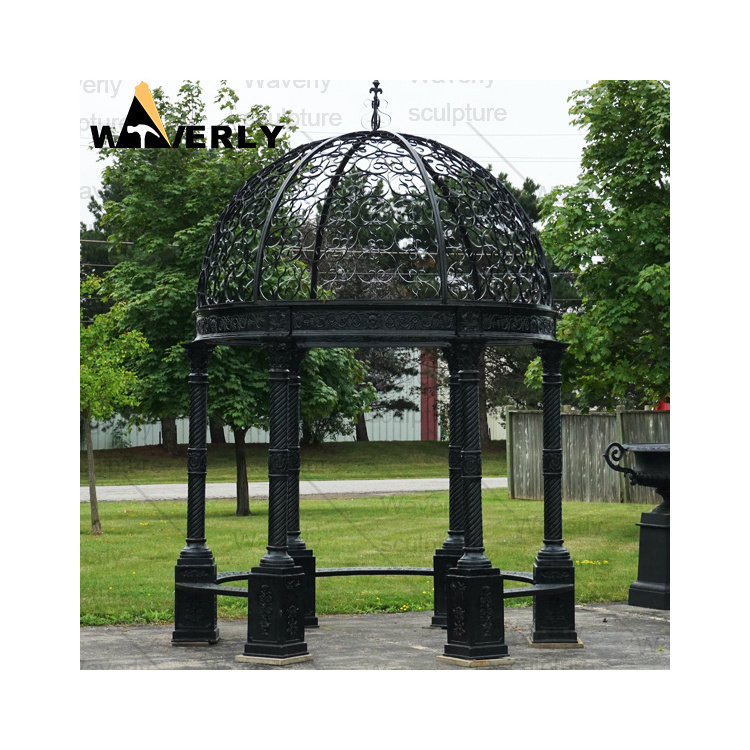 Custom Modern Outdoor Garden Decorative Luxury Metal Wedding Gazebos Pergolas Pavilion White Cast Iron Wrought Iron Gazebos