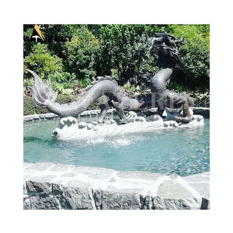 Feng Shui Water Fountain Chinese Bronze Dragon Sculpture Water Fountain