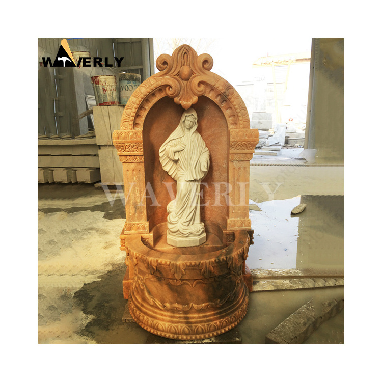 Granite Sculpture Fountain Garden Waterfall Fountain Outdoor Decorative Virgin Mary Wall Water Fountain