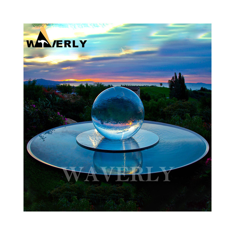 Modern Outdoor Garden Decoration ball water feature fountain Sphere Glass Ball Water Fountain With Stainless Steel