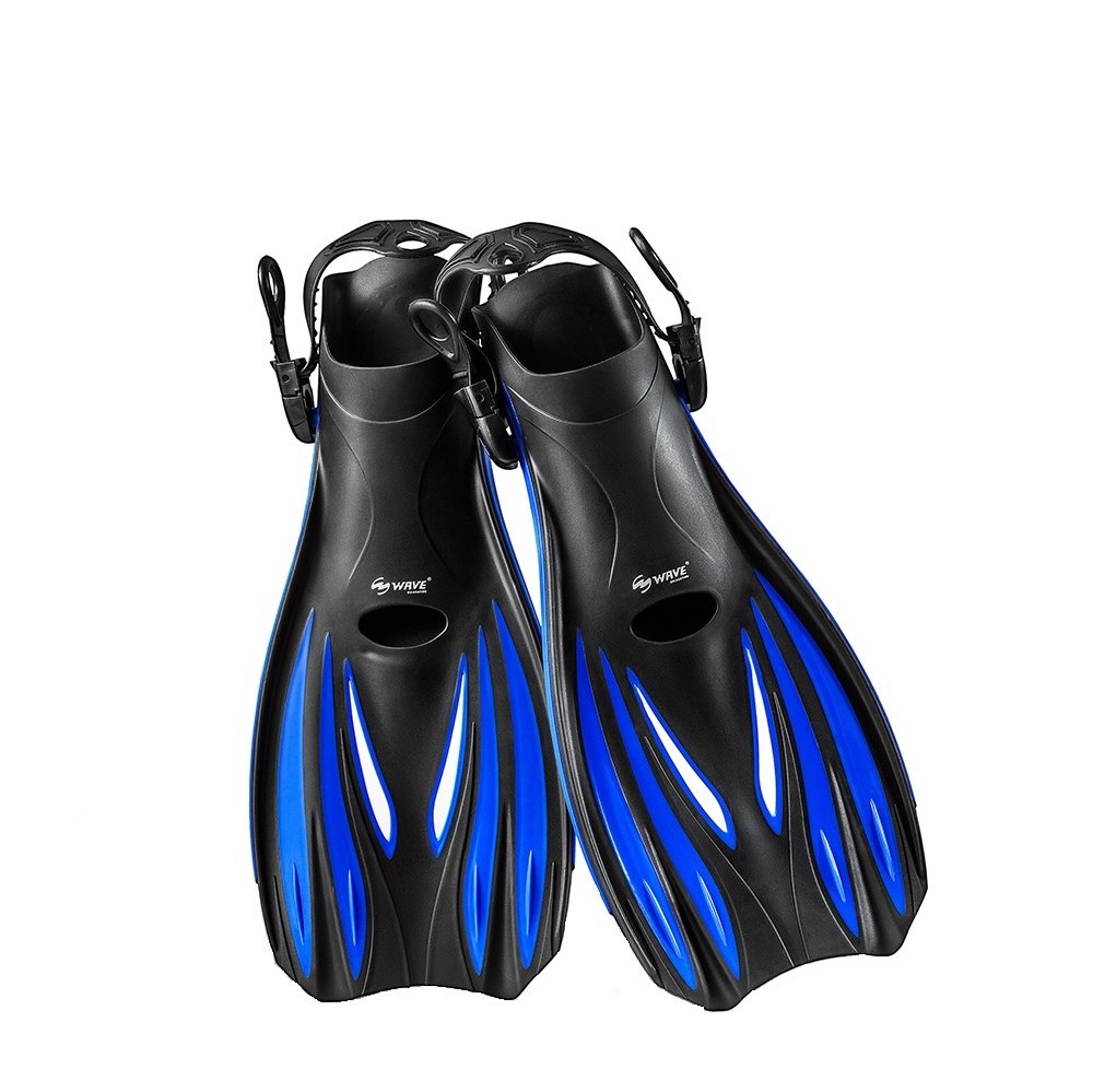 Snorkeling gear adult adjustable rubber open heels scuba diving fins