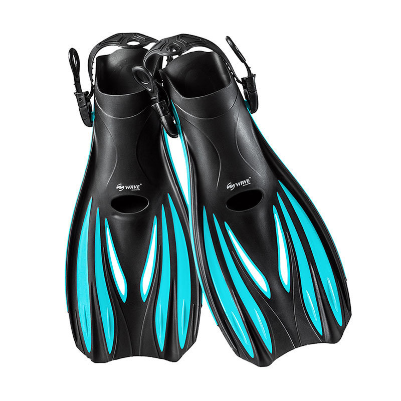 Snorkeling gear adult adjustable rubber open heels scuba diving fins