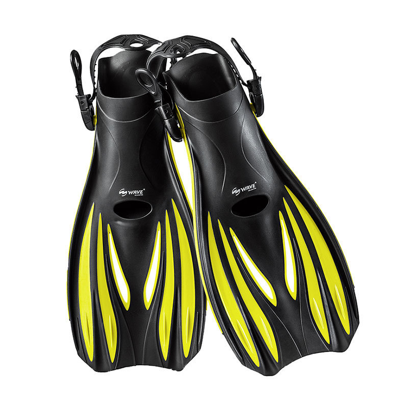 Snorkeling gear adult adjustable rubber open heels scuba diving fins