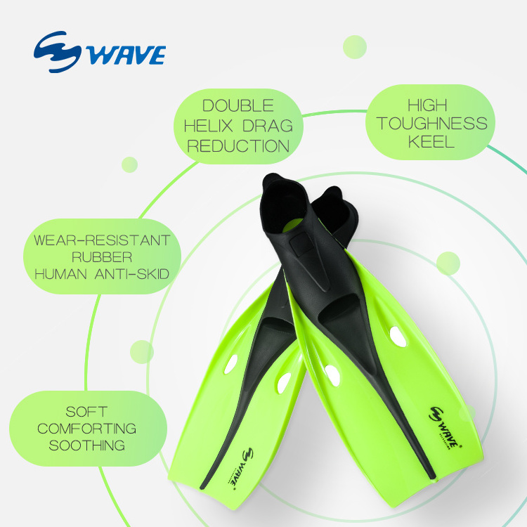 Wave snorkel fins snorkeling for fisherman kids portable snorkeling gear high quality long swimming flipper foot pocket fins