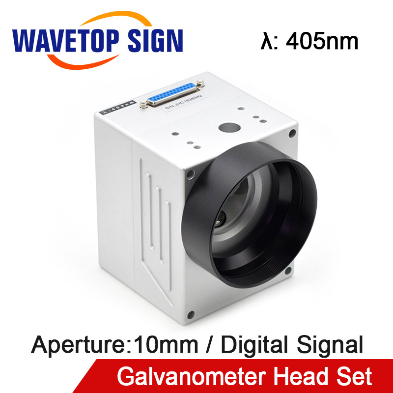 WaveTopSign 405nm 532nm Galvo Head Set Aperture10mm High Speed Digital Signal Laser Scan Galvanometer Head with Power Supply