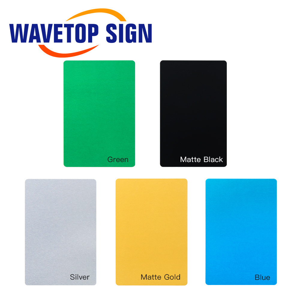 WaveTopSign 100Pcs Thickness 0.2mm Business Name Cards Multicolor Aluminium Alloy Metal Sheet Testing for Laser Marking Machine