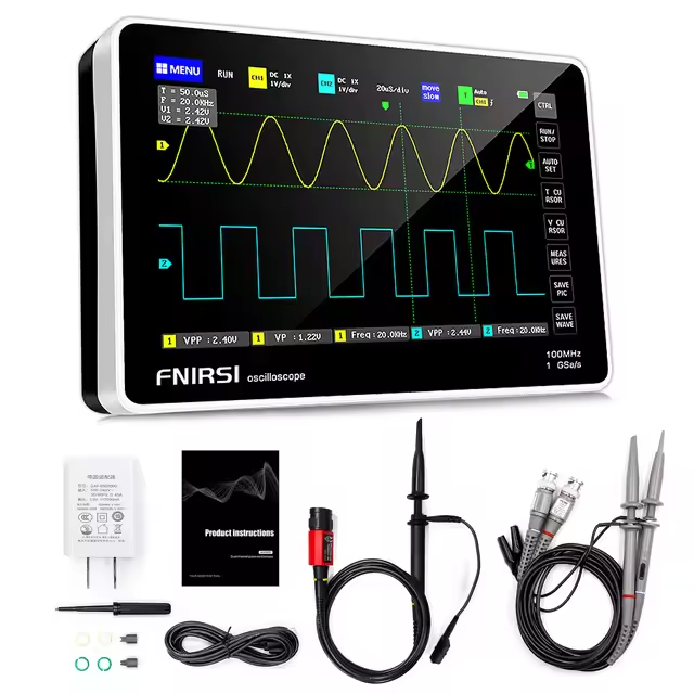 FNIRSI 1013D Digital Tablet Oscilloscope Dual Channel 100M Bandwidth 1GS Sampling Rate Mini Digital Oscilloscope