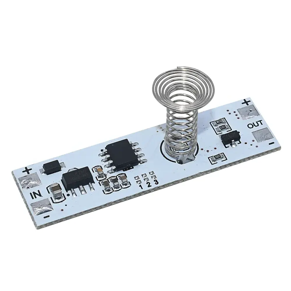 DC 12V Capacitive Touch Sensor Switch Coil Spring Switch LED Dimmer Control Switch 9-24V 30W 3A for Smart Home LED Light Strip